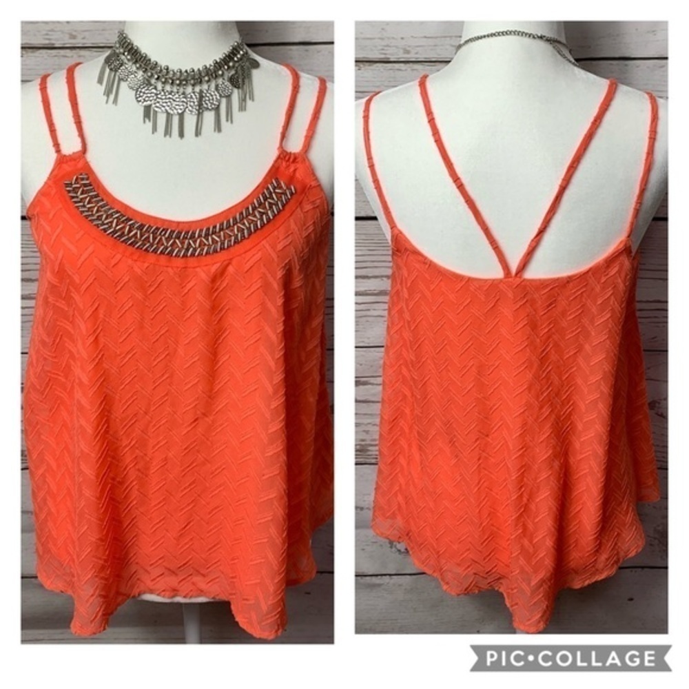 EUC Maurices Embellished Double Strapped Top
